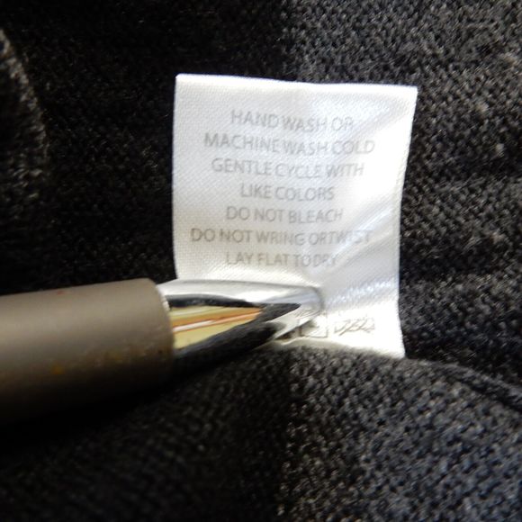 Paper Denim Cloth Mens Sweater Medium Black Grey Stripe VNeck Casual Work Office - Picture 8 of 10